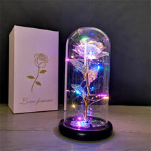 Lade das Bild in den Galerie-Viewer, Led Galaxy Rose Eternal 24k Gold Foil Flower With String Lights &amp; Box Artificial Flower Gift Valentine&#39;S Day Gift For Women Girl
